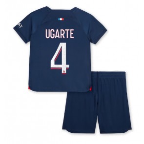 Paris Saint-Germain Manuel Ugarte #4 Koszulka Podstawowych Dziecięca 2023-24 Krótki Rękaw (+ Krótkie spodenki)